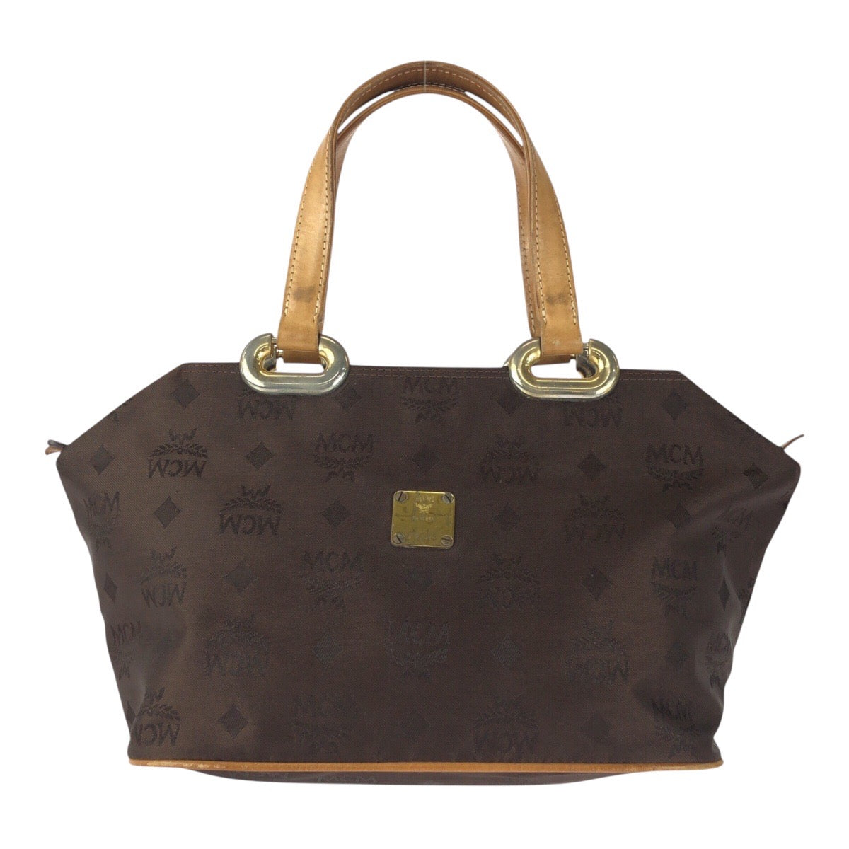 20062
MCM エム シー エム ブラウン ゴールド金具 ナイロン / レザー 161004 トートバッグ ハンドバッグ レディース AB8