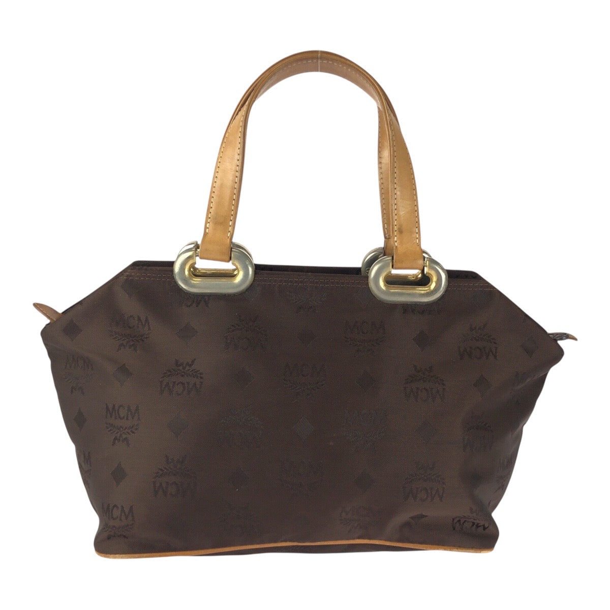 20062
MCM エム シー エム ブラウン ゴールド金具 ナイロン / レザー 161004 トートバッグ ハンドバッグ レディース AB8