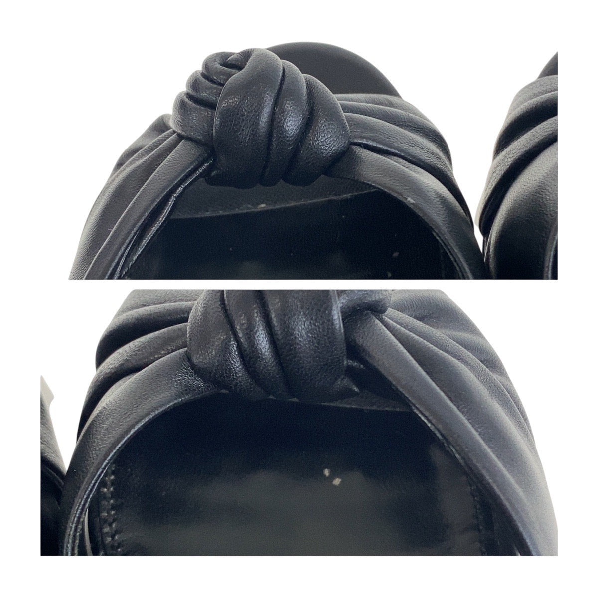 20066
SAINT LAURENT PARIS サンローランパリ サイズ表記35.5/22.5cm ブラック 黒 レザー ヒール プラットフォーム クロスストラップ レディース AB16