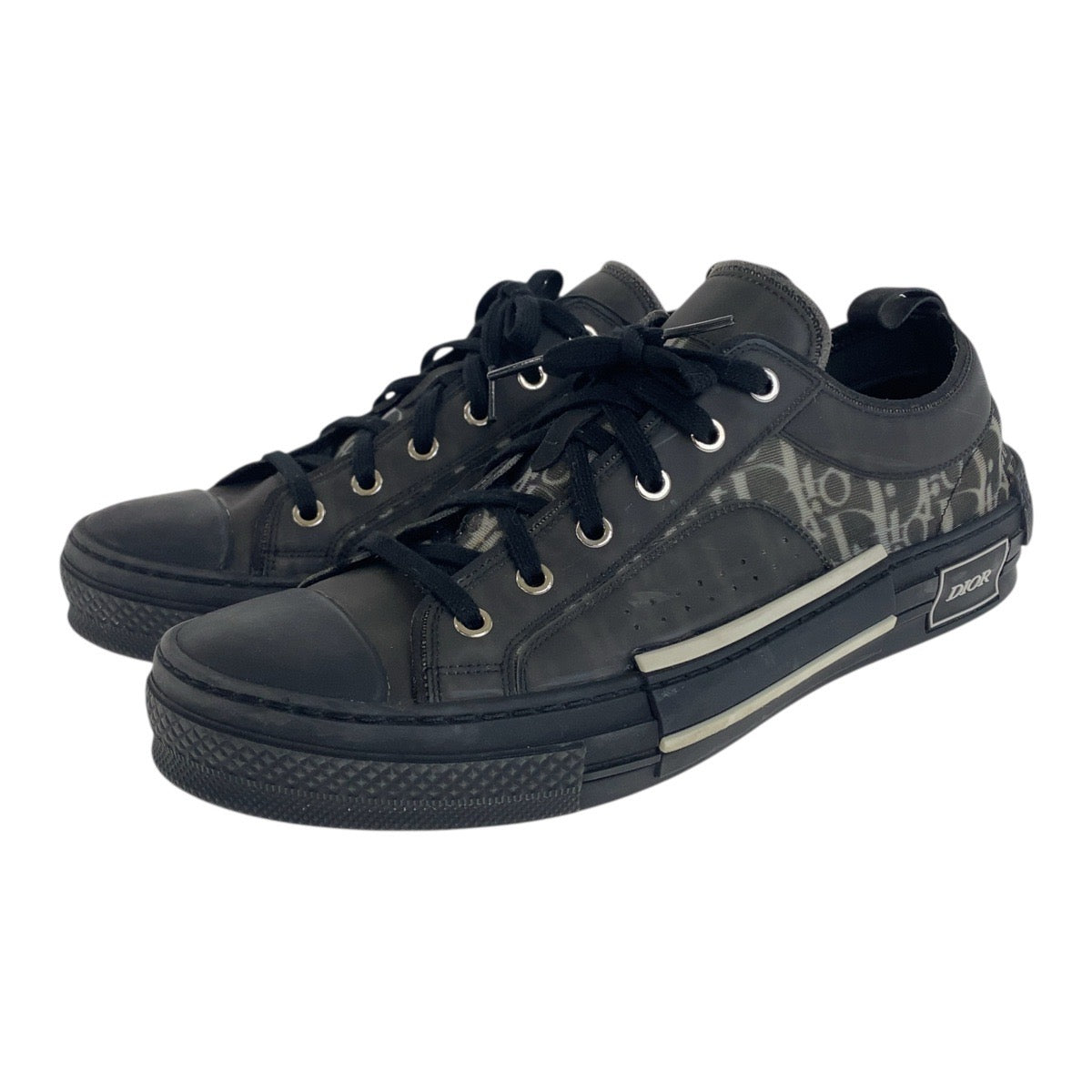 20067
Dior ディオール サイズ表記43/27.5cm ブラック 黒 ホワイト ナイロン / ラバー ローカット オブリーク メンズ AB28