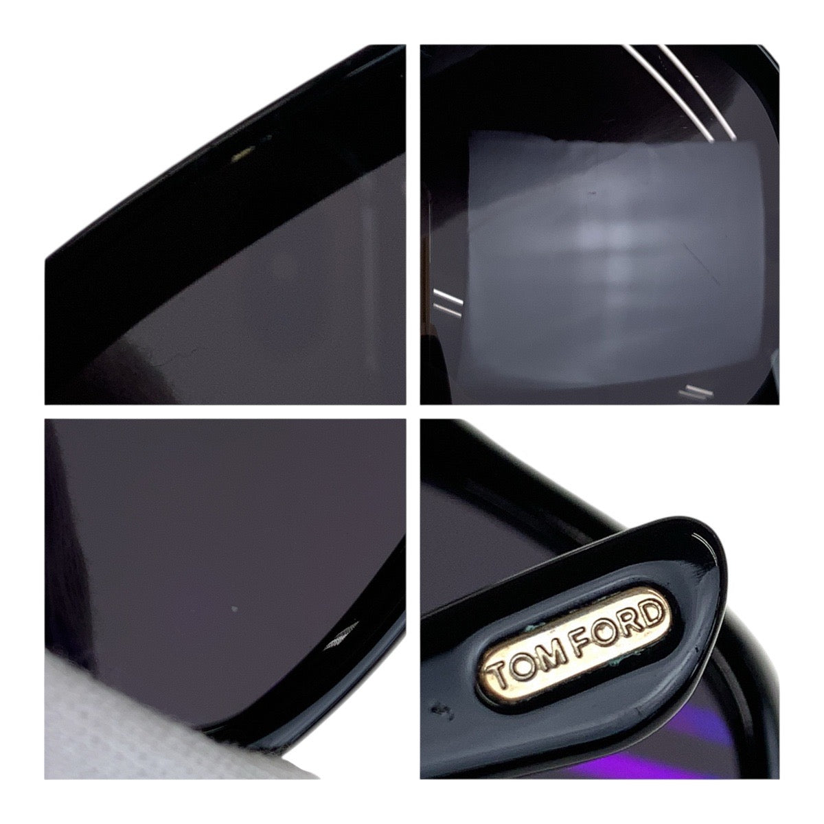 20078
TOM FORD トムフォード ブラック 黒 ゴールド金具 プラスチック LF4243117 サングラス スクエア レディース AB20