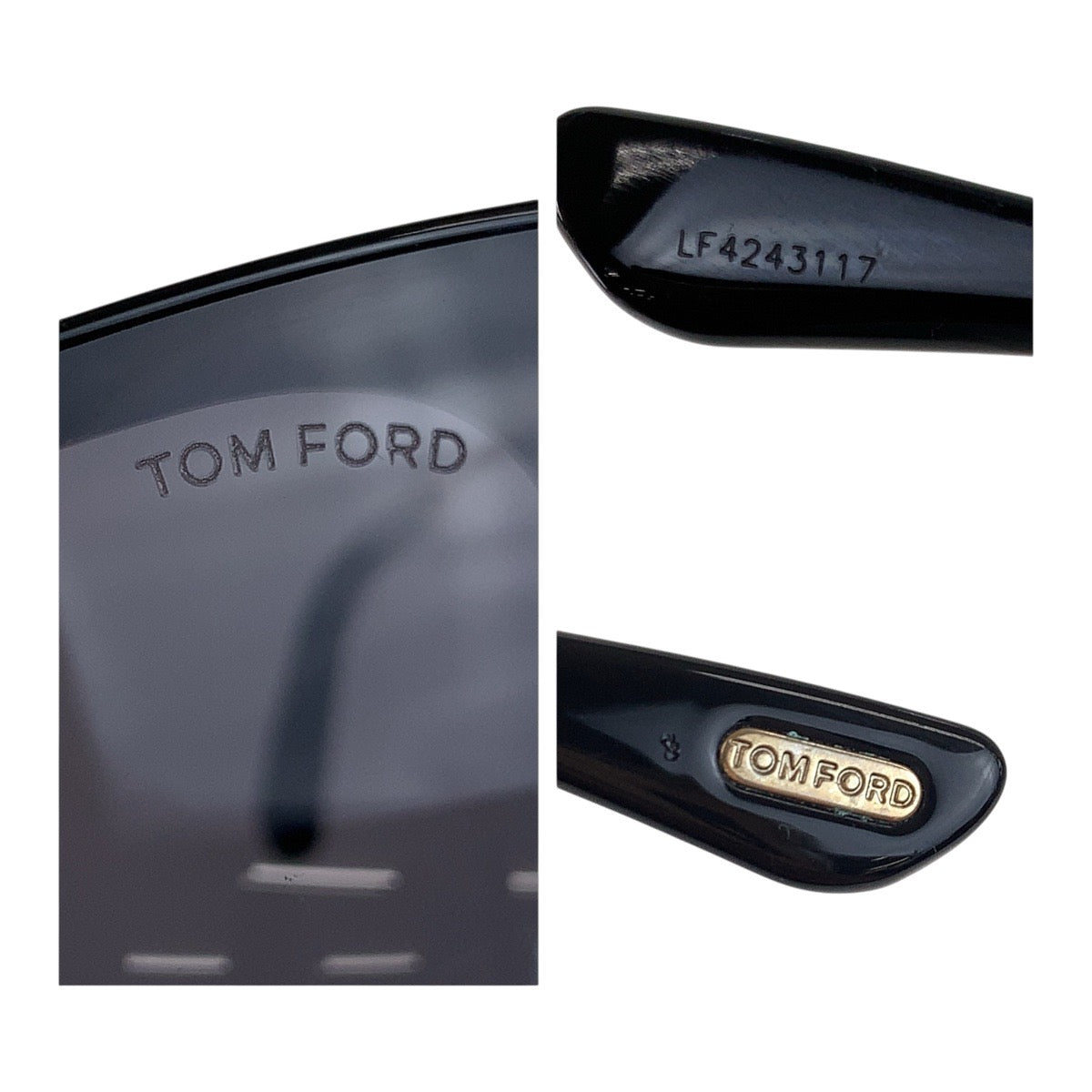 20078
TOM FORD トムフォード ブラック 黒 ゴールド金具 プラスチック LF4243117 サングラス スクエア レディース AB20