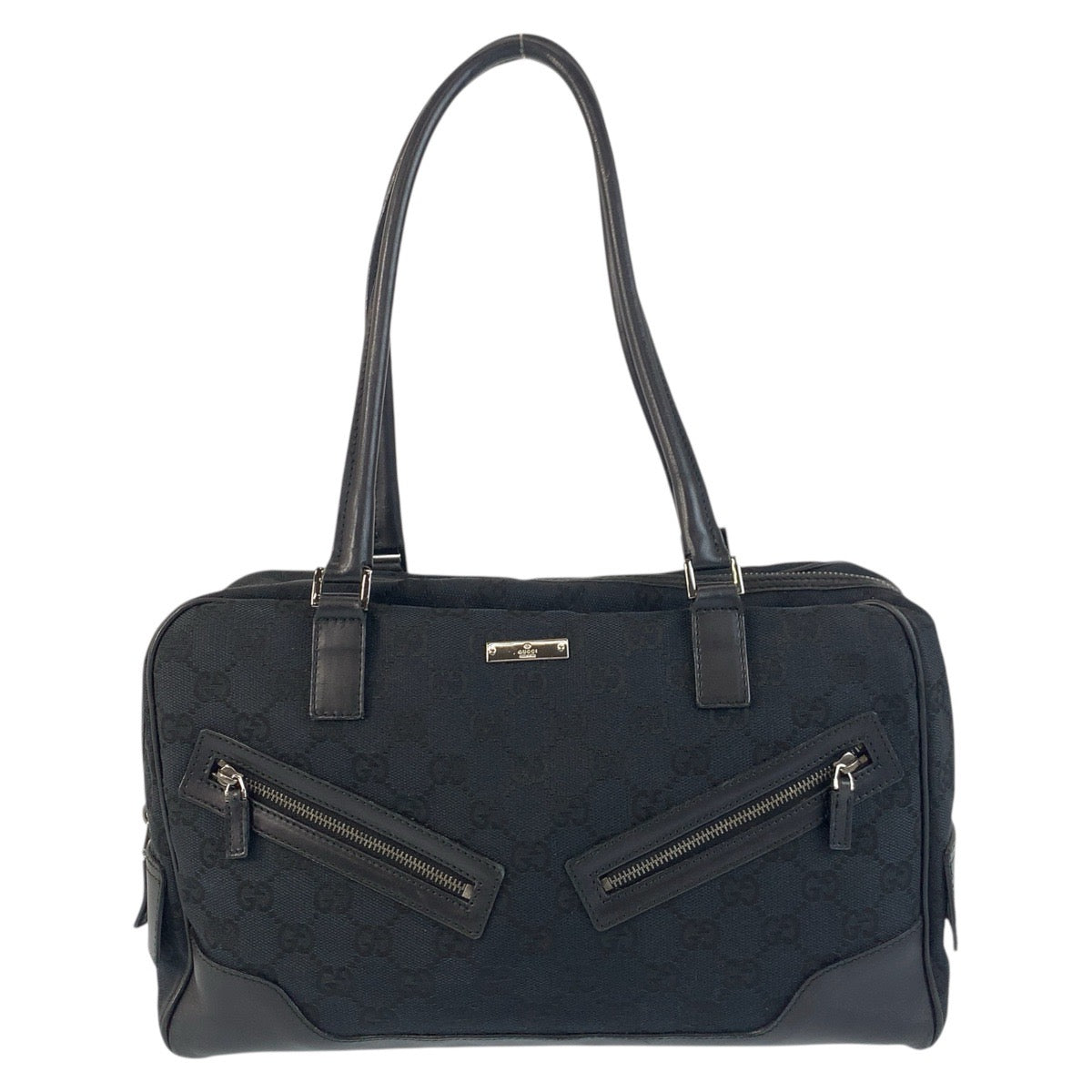 20079
GUCCI グッチ ブラック 黒 シルバー金具 GGキャンバス / レザー 002 1115 ショルダーバッグ レディース ABP35