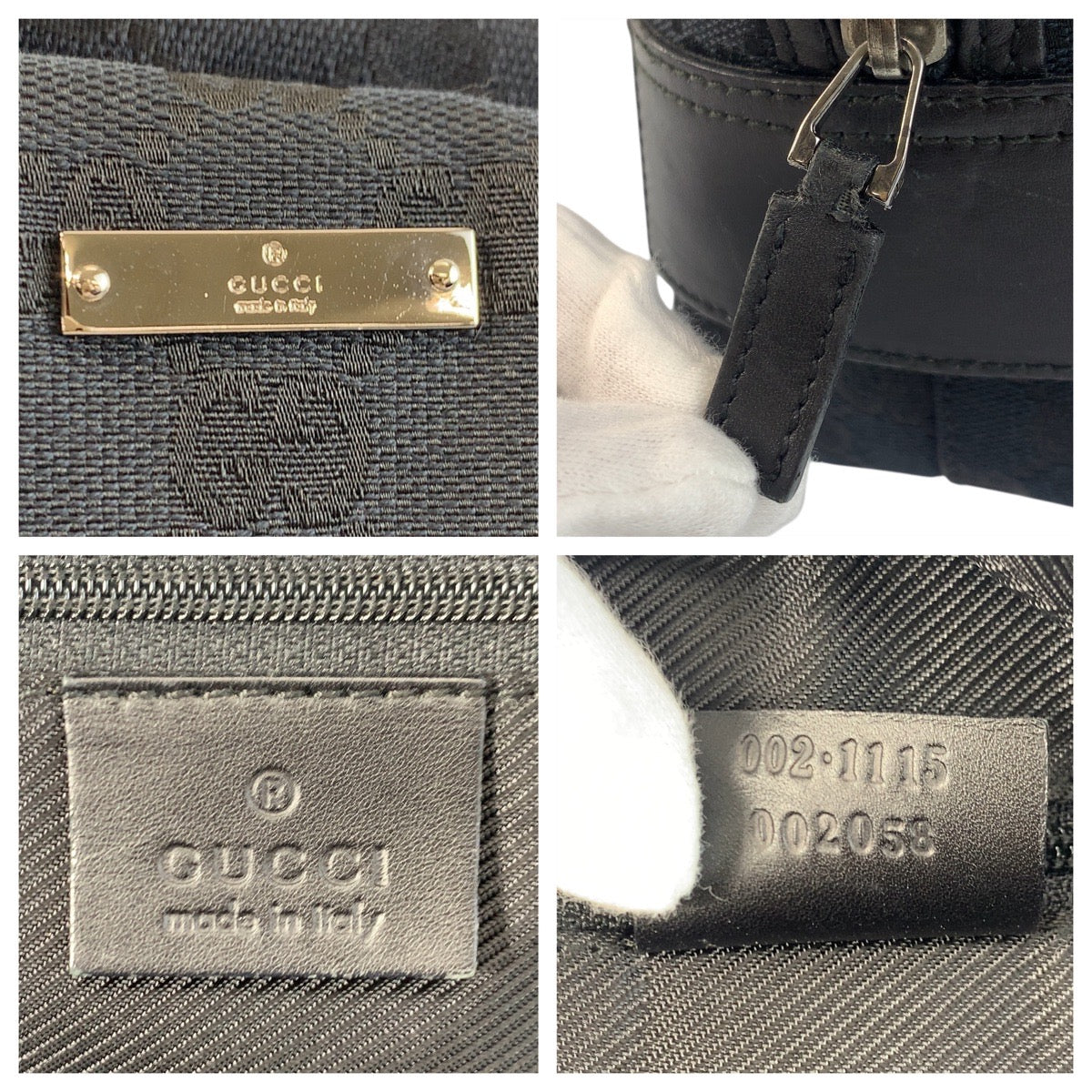 20079
GUCCI グッチ ブラック 黒 シルバー金具 GGキャンバス / レザー 002 1115 ショルダーバッグ レディース ABP35