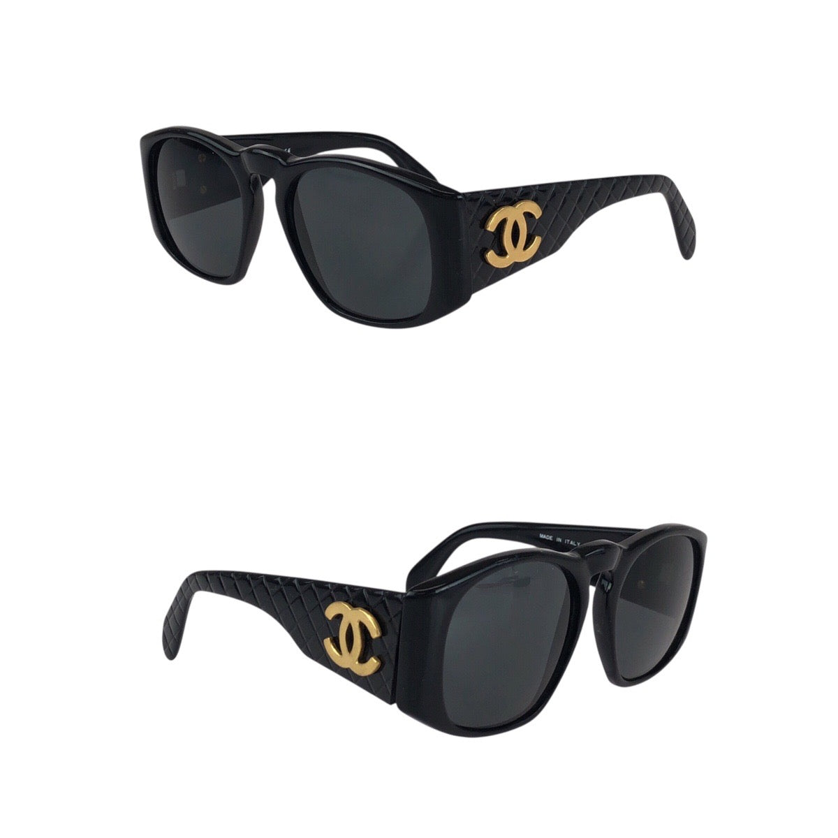 20081
CHANEL シャネル マトラッセ ココマーク ブラック 黒 ゴールド金具 プラスチック 04155 91235 サングラス 男女兼用 ウェリントン レディース AB20