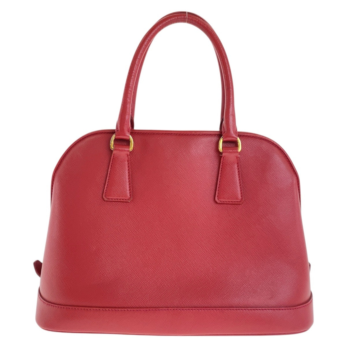 20082
PRADA Saffiano Triangle Logo Plate Red Gold Hardware Leather Handbag Shoulder Bag 2WAY Women's AB63