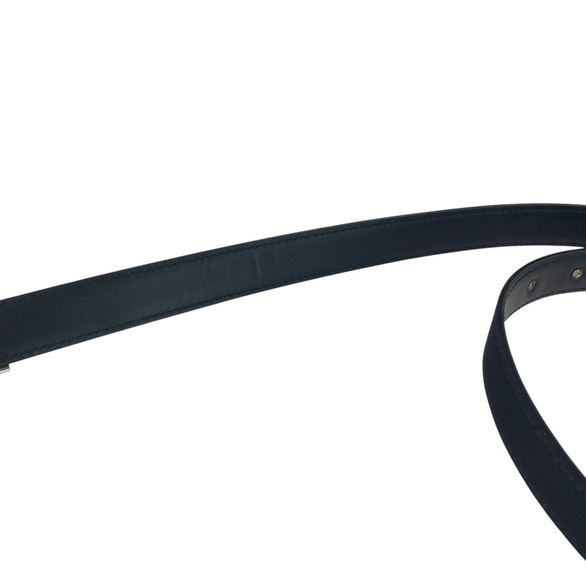 20087
CHANEL シャネル ロゴ ラインストーン 85cm/34inc ブラック シルバー金具 レザー ベルト B15 S刻印 レディース A84