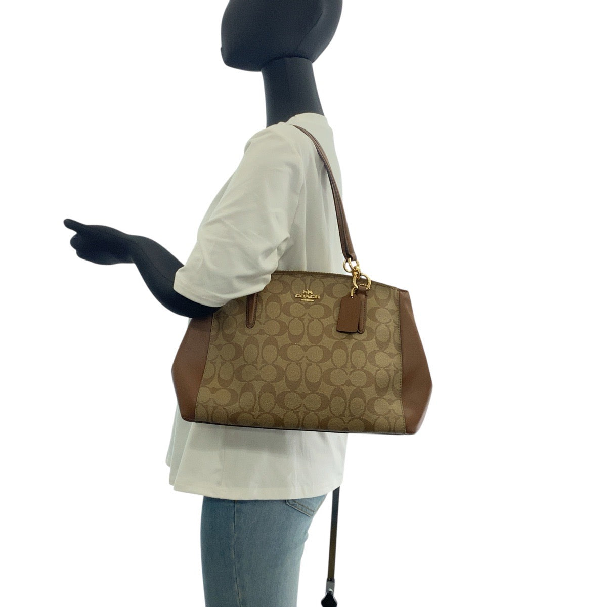 20088
COACH コーチ シグネチャー ブラウン ベージュ ゴールド金具 PVC / レザー G1723-F58291 ハンドバッグ ショルダーバッグ 2WAY レディース SA14