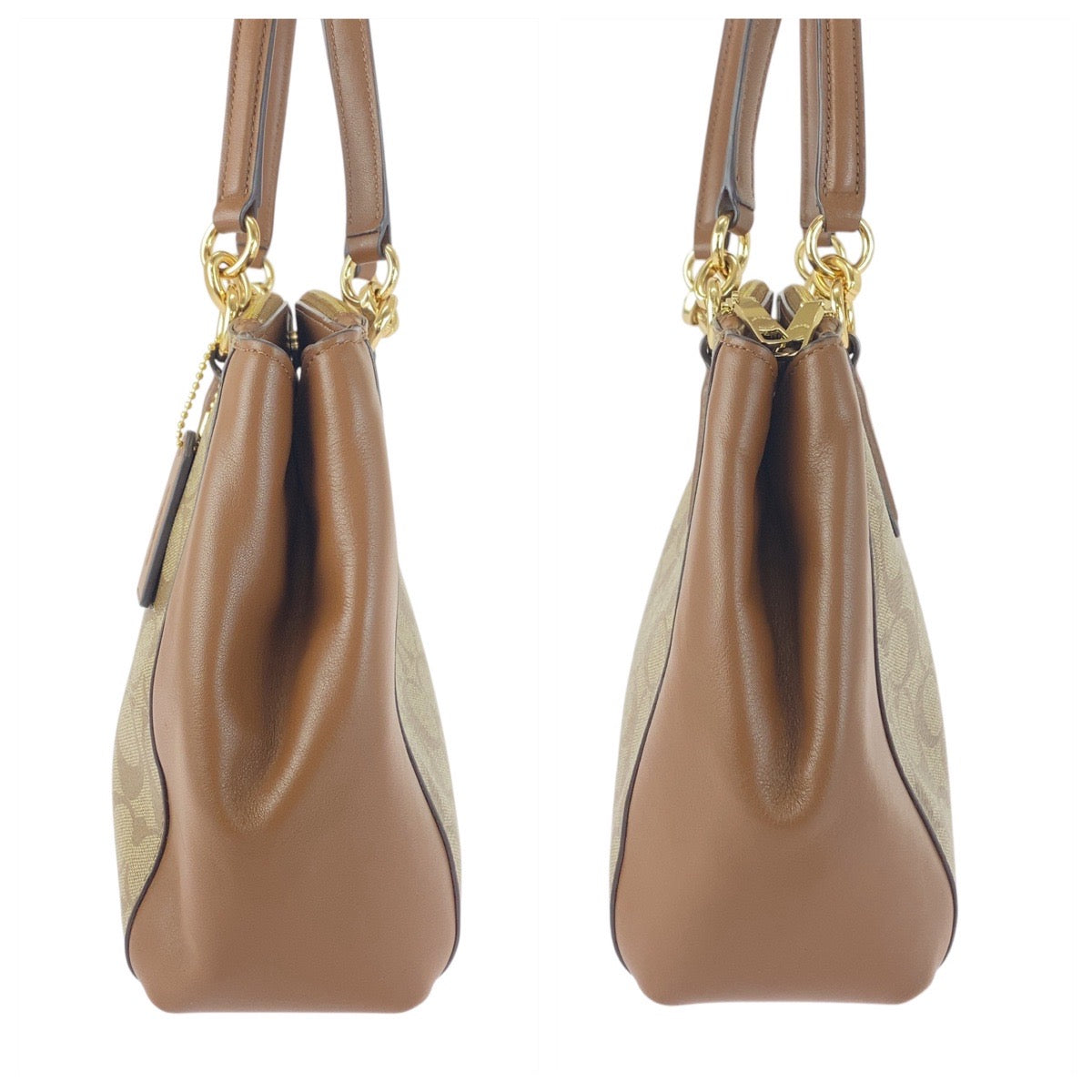 20088
COACH コーチ シグネチャー ブラウン ベージュ ゴールド金具 PVC / レザー G1723-F58291 ハンドバッグ ショルダーバッグ 2WAY レディース SA14