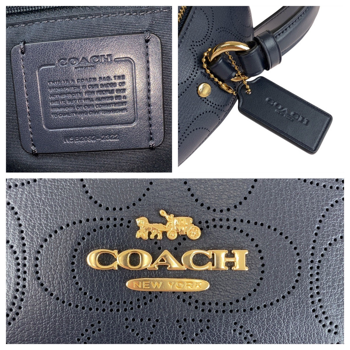 20089
COACH コーチ シグネチャー ネイビー ゴールド金具 レザー B2092-2322 リュック バックパック レディース SA21