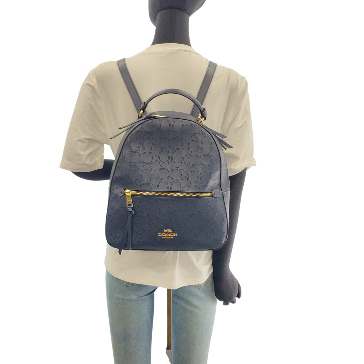 20089
COACH コーチ シグネチャー ネイビー ゴールド金具 レザー B2092-2322 リュック バックパック レディース SA21