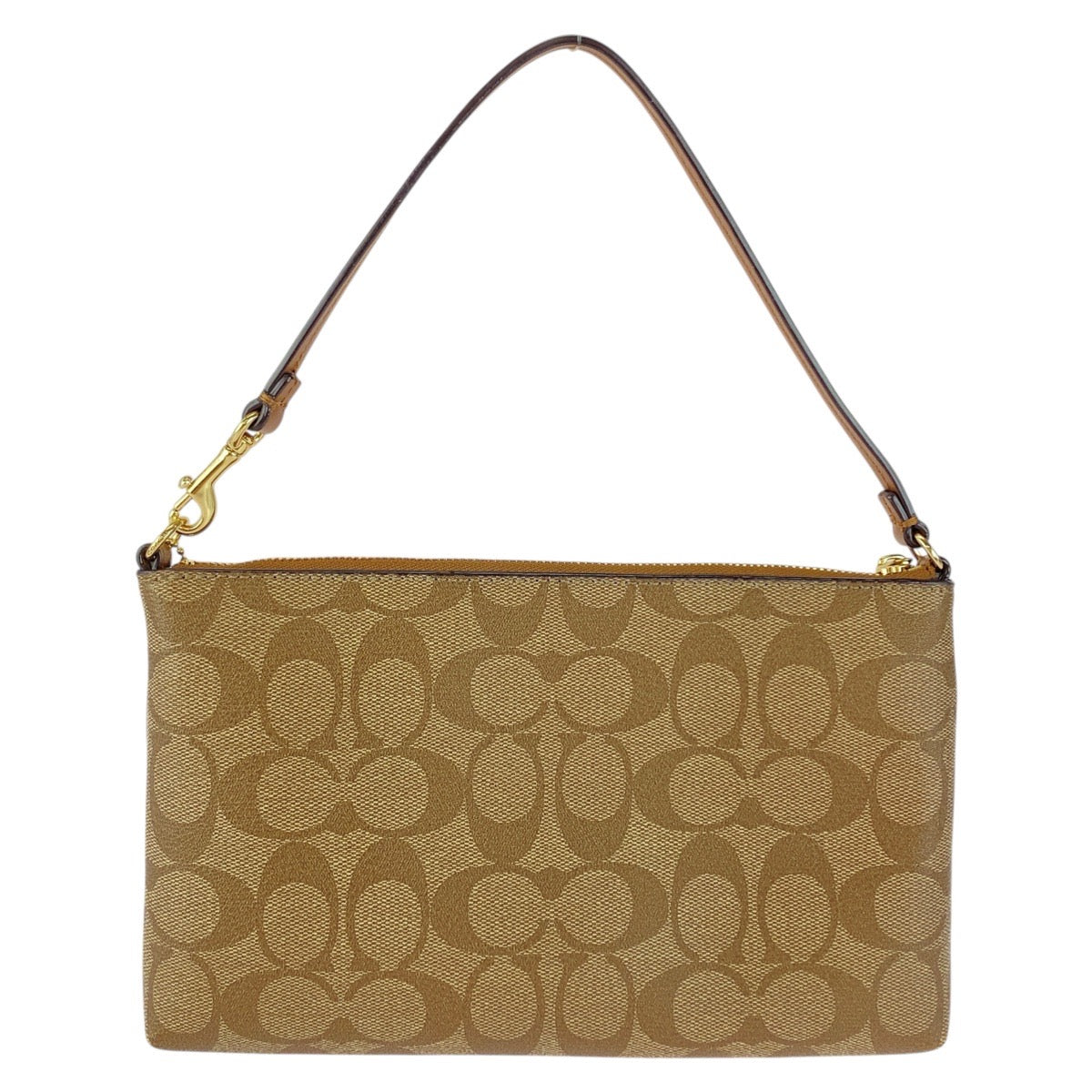 20090
COACH コーチ シグネチャー ベージュ ブラウン ゴールド金具 PVC F1832 ハンドバッグ アクセサリーポーチ レディース SA13