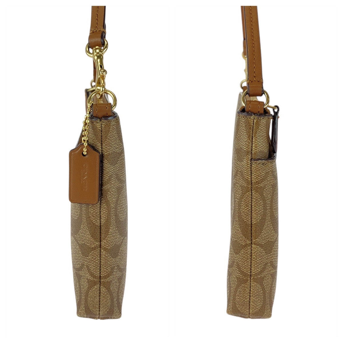 20090
COACH コーチ シグネチャー ベージュ ブラウン ゴールド金具 PVC F1832 ハンドバッグ アクセサリーポーチ レディース SA13