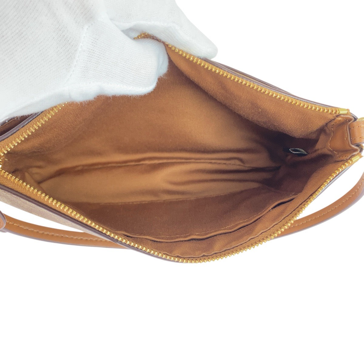 20090
COACH コーチ シグネチャー ベージュ ブラウン ゴールド金具 PVC F1832 ハンドバッグ アクセサリーポーチ レディース SA13
