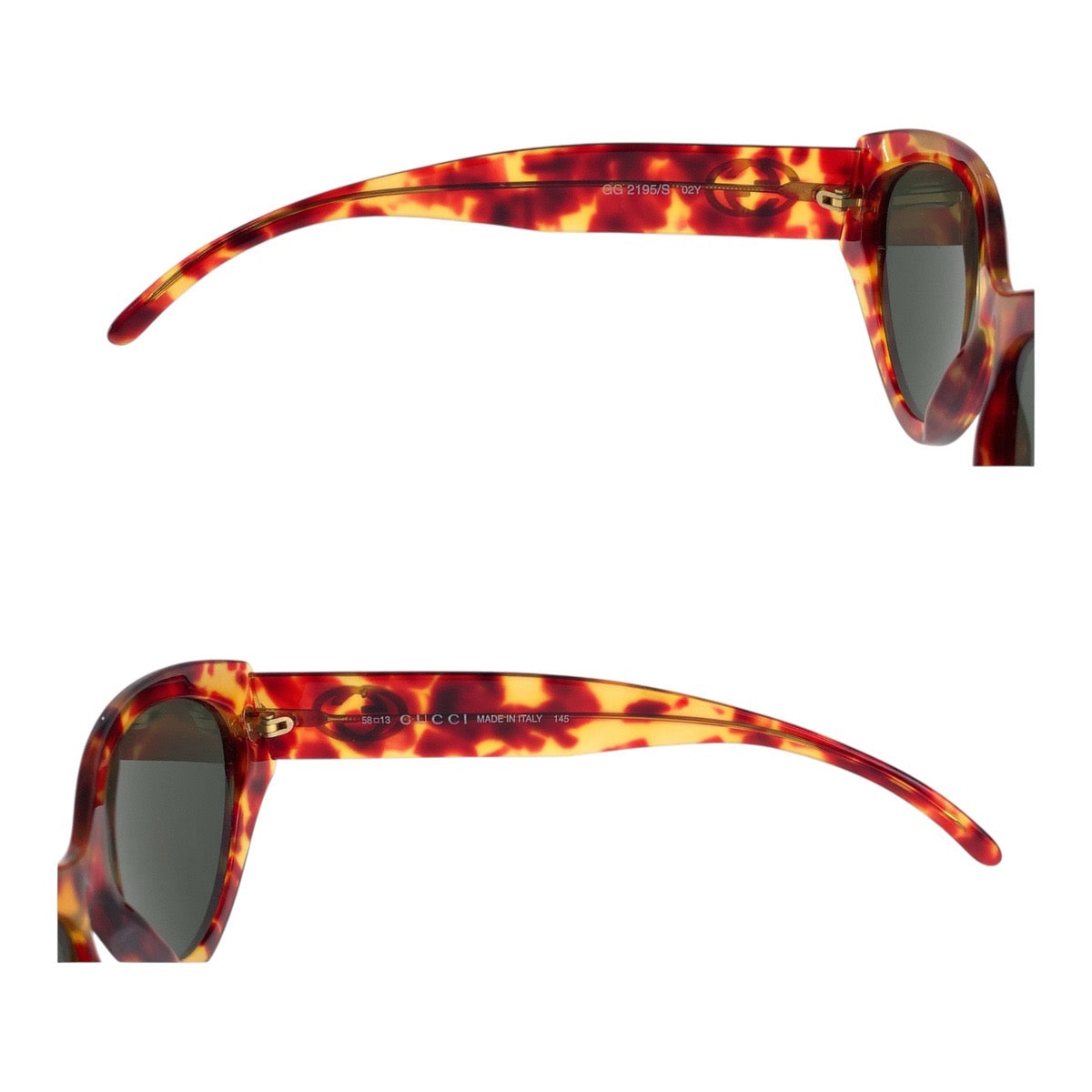 20094
GUCCI グッチ マーブル マルチカラー ゴールド金具 プラスチック GG2195/S サングラス オーバル レディース AB12