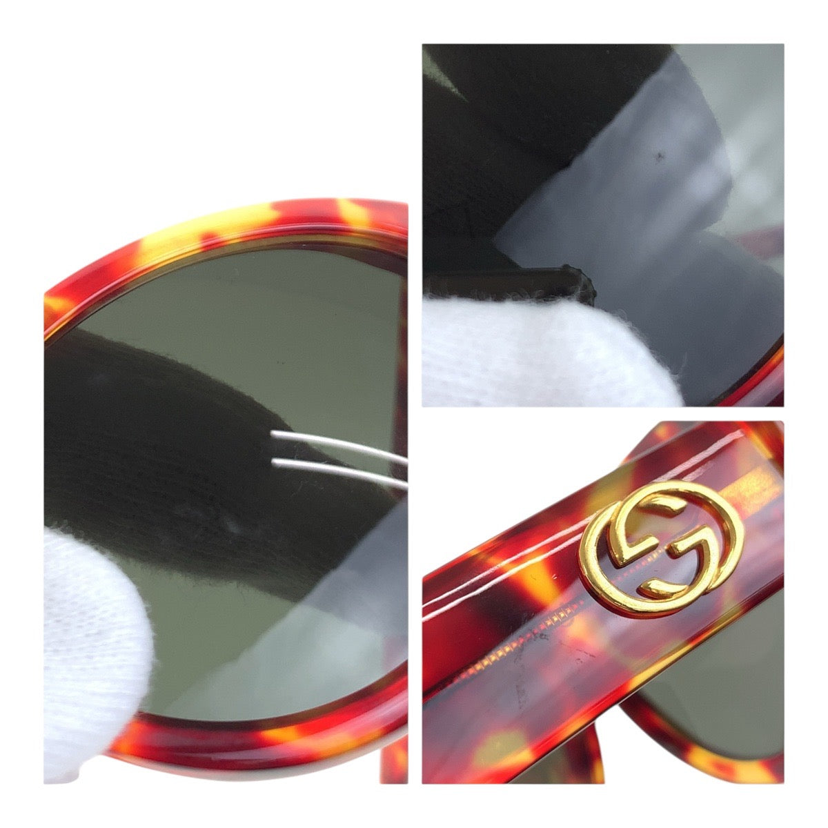 20094
GUCCI グッチ マーブル マルチカラー ゴールド金具 プラスチック GG2195/S サングラス オーバル レディース AB12