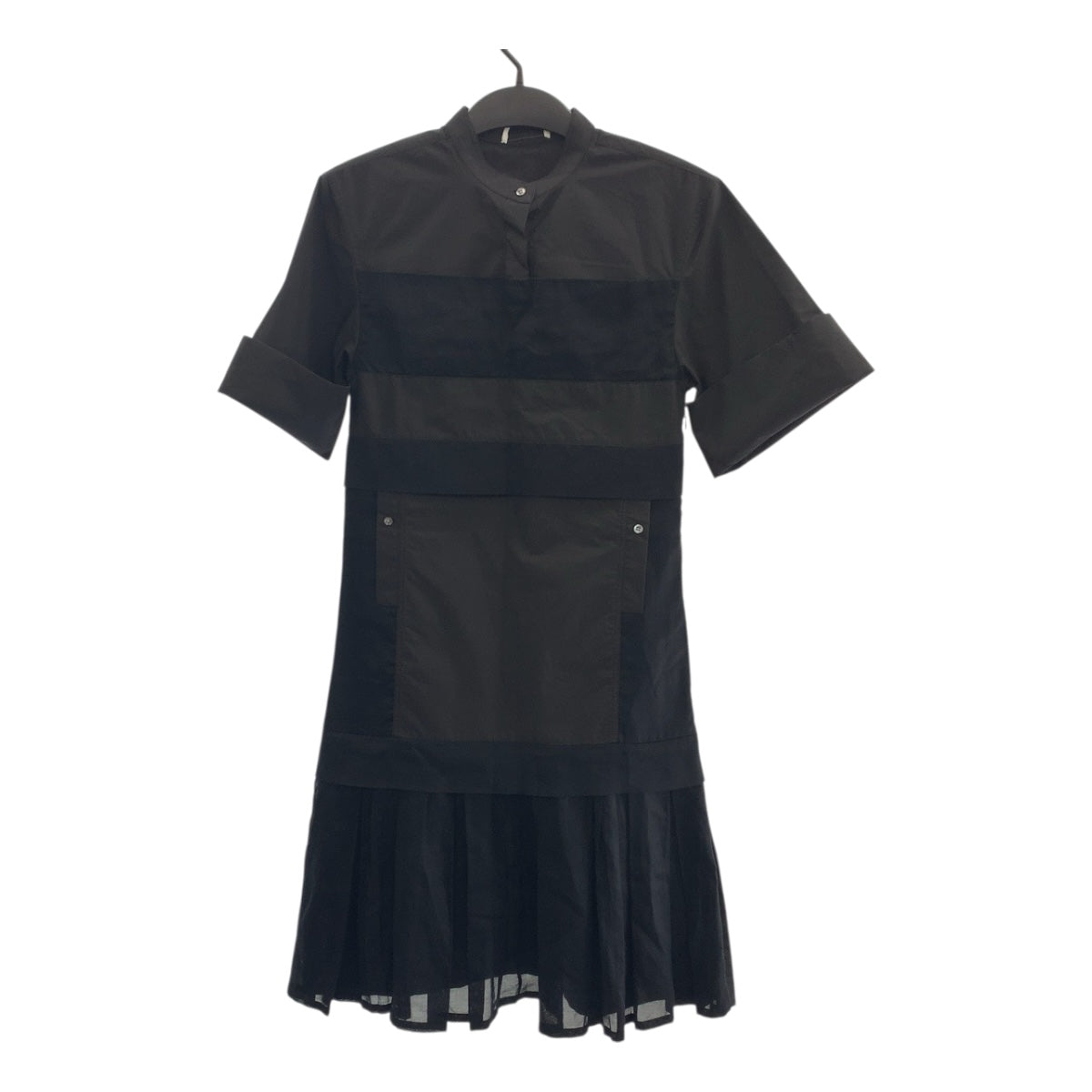 20097
3.1 Phillip Lim Size 0 Black Cotton Dress Pleated Hem Dress Ladies A16