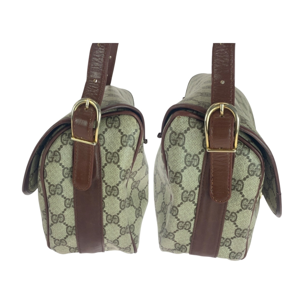 20105
GUCCI グッチ ヴィンテージ オールドグッチ ベージュ ブラウン ゴールド金具 GGスプリームキャンバス 斜め掛け ショルダーバッグ レディース AB42