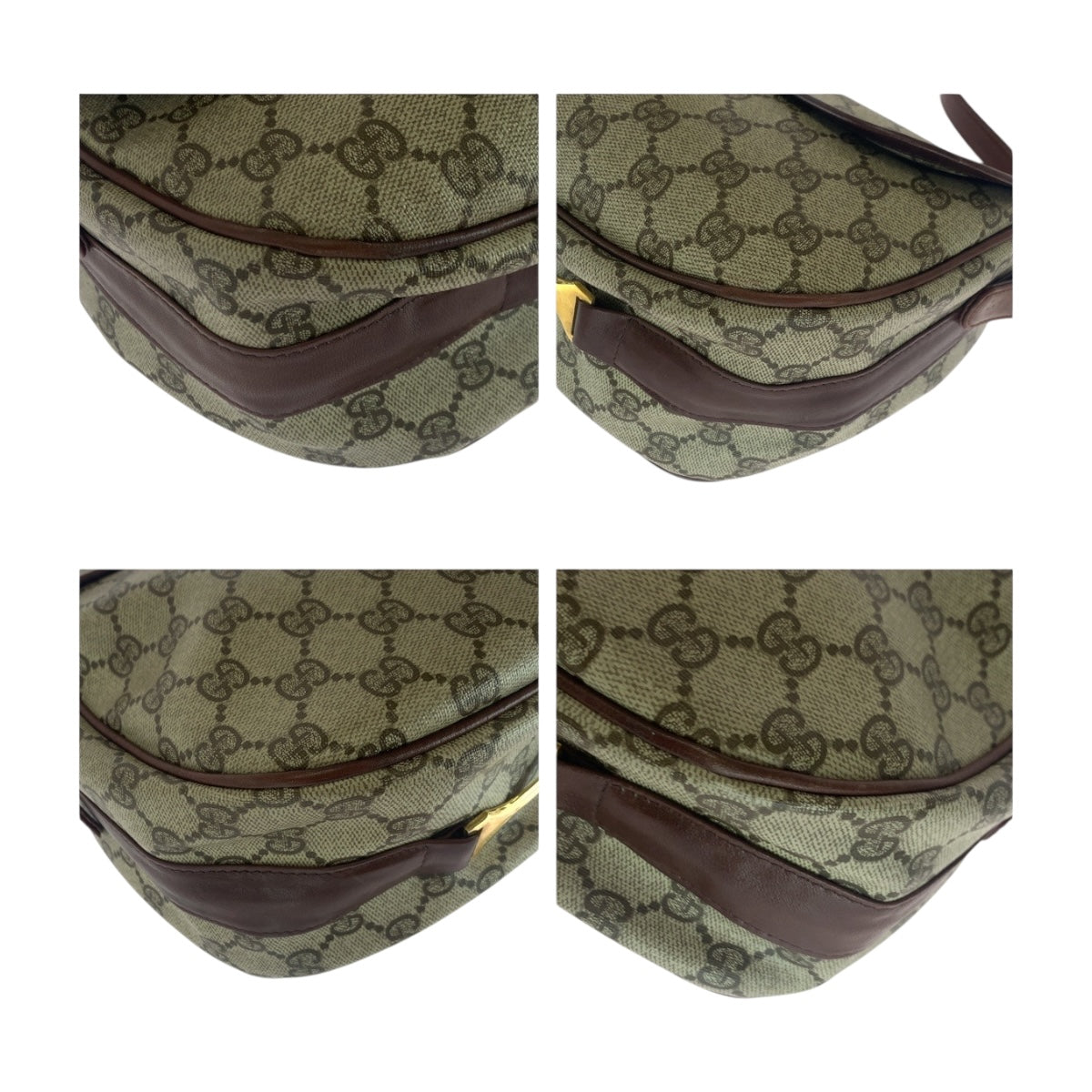20105
GUCCI グッチ ヴィンテージ オールドグッチ ベージュ ブラウン ゴールド金具 GGスプリームキャンバス 斜め掛け ショルダーバッグ レディース AB42