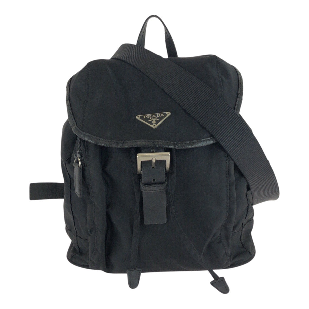 20106
PRADA Tessuto Black Silver Hardware Nylon Backpack for women AB28
