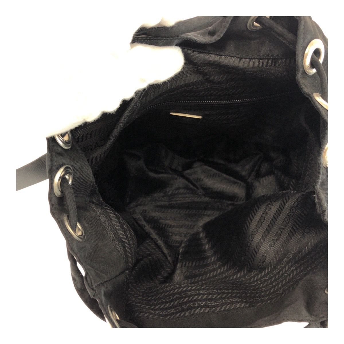 20106
PRADA Tessuto Black Silver Hardware Nylon Backpack for women AB28
