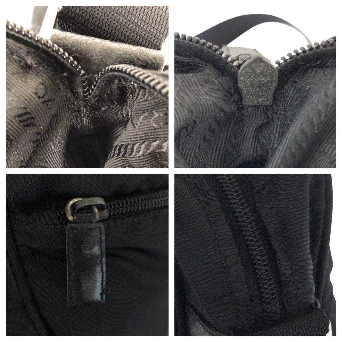 20111
PRADA プラダ テスート 三角ロゴプレート ブラック 黒 シルバー金具 ナイロン ショルダーバッグ ポシェット レディース AB35