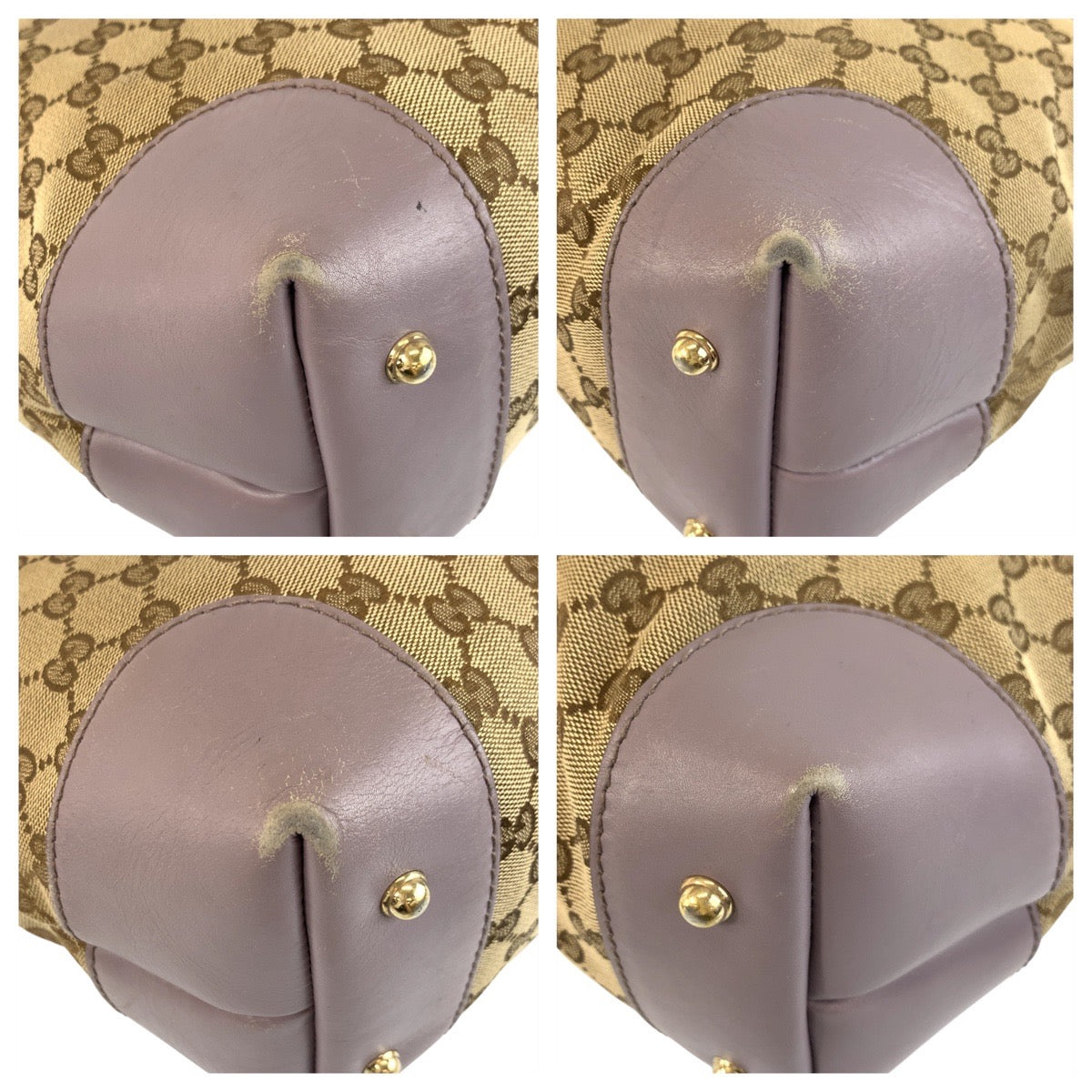 20112
GUCCI グッチ バンブー ハート ベージュ パープル ゴールド金具 GGキャンバス / レザー 269957 トートバッグ ショルダーバッグ 2way レディース AB38