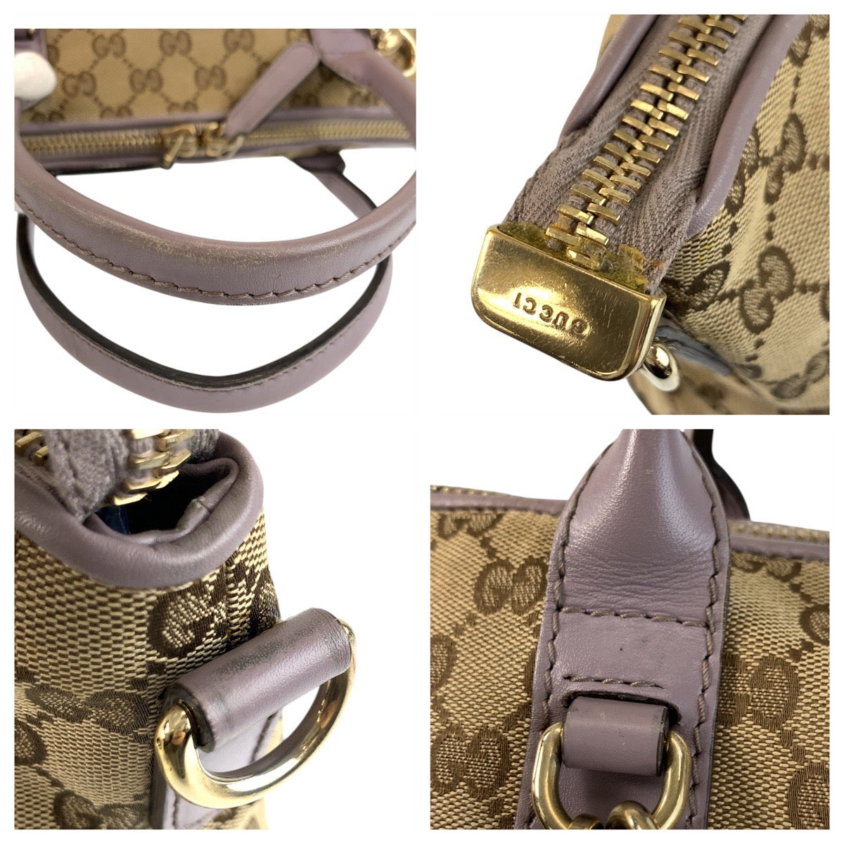 20112
GUCCI グッチ バンブー ハート ベージュ パープル ゴールド金具 GGキャンバス / レザー 269957 トートバッグ ショルダーバッグ 2way レディース AB38