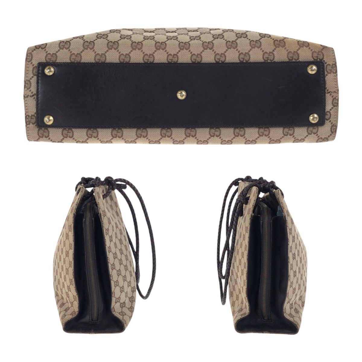 20114
GUCCI グッチ ベージュ ブラウン ゴールド金具 GGキャンバス / レザー 109140 トートバッグ ショルダーバッグ レディース ABP38