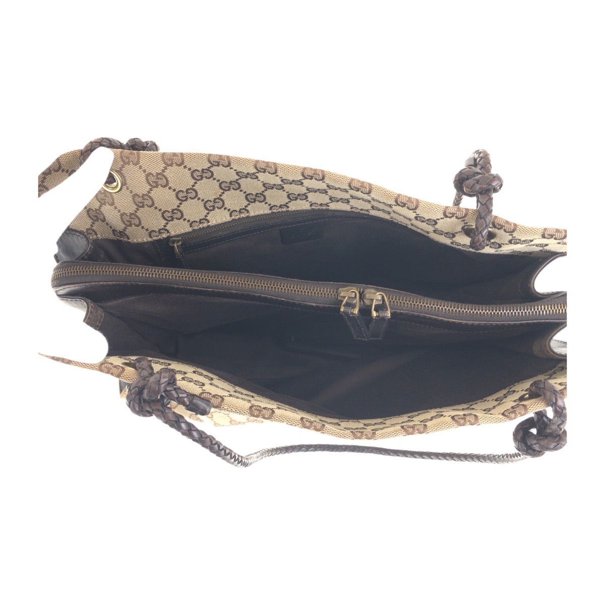20114
GUCCI グッチ ベージュ ブラウン ゴールド金具 GGキャンバス / レザー 109140 トートバッグ ショルダーバッグ レディース ABP38
