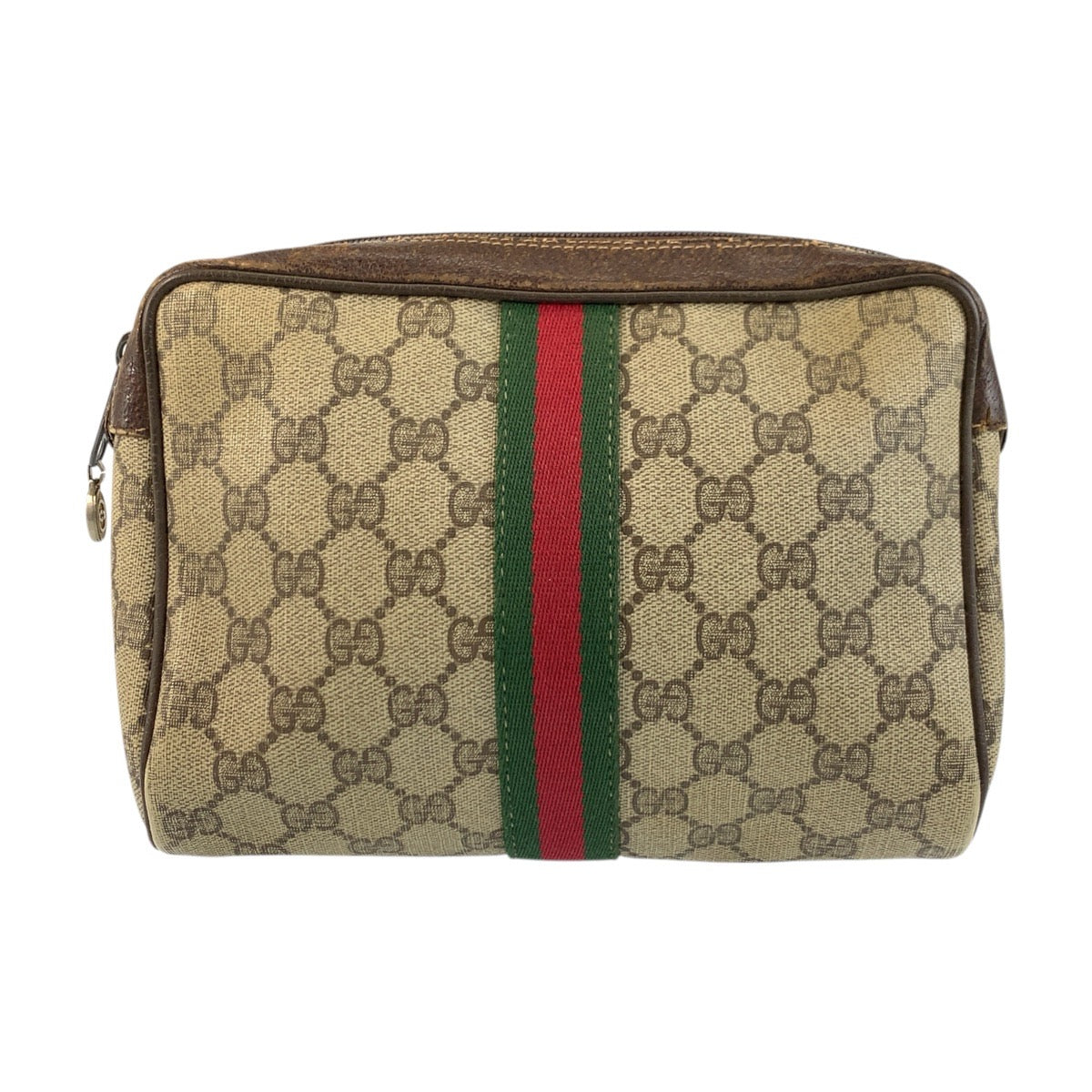 20117
GUCCI グッチ ヴィンテージ シェリーライン オールドグッチ ベージュ ブラウン ゴールド金具 GGスプリームキャンバス / レザー 98 69 014 3553 クラッチバッグ セカンドバッグ メンズ AB14