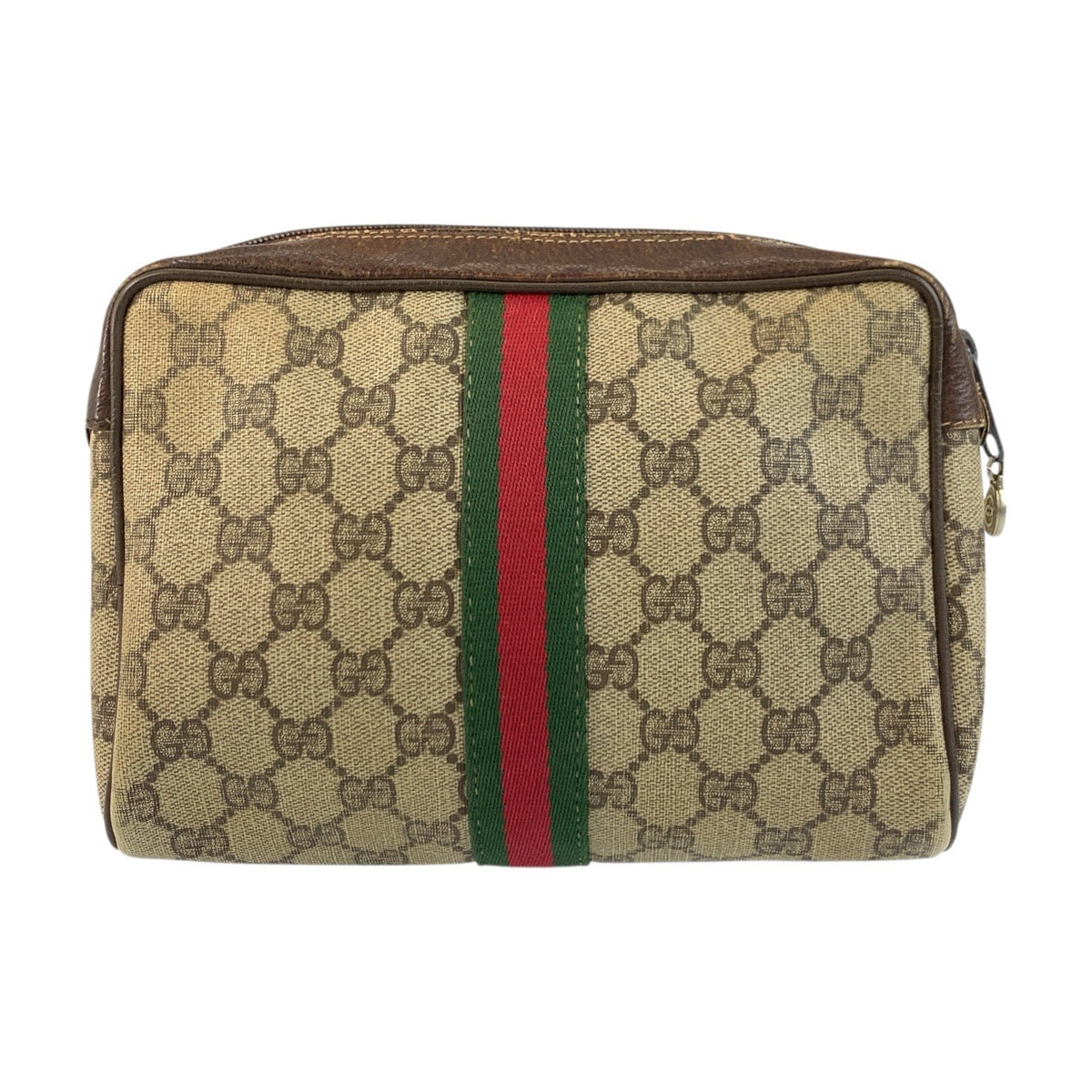 20117
GUCCI グッチ ヴィンテージ シェリーライン オールドグッチ ベージュ ブラウン ゴールド金具 GGスプリームキャンバス / レザー 98 69 014 3553 クラッチバッグ セカンドバッグ メンズ AB14