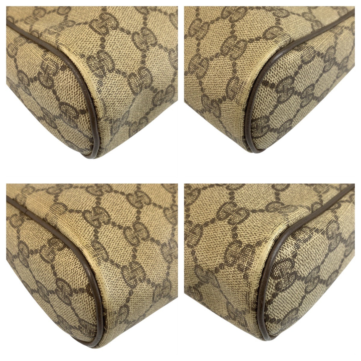 20117
GUCCI グッチ ヴィンテージ シェリーライン オールドグッチ ベージュ ブラウン ゴールド金具 GGスプリームキャンバス / レザー 98 69 014 3553 クラッチバッグ セカンドバッグ メンズ AB14