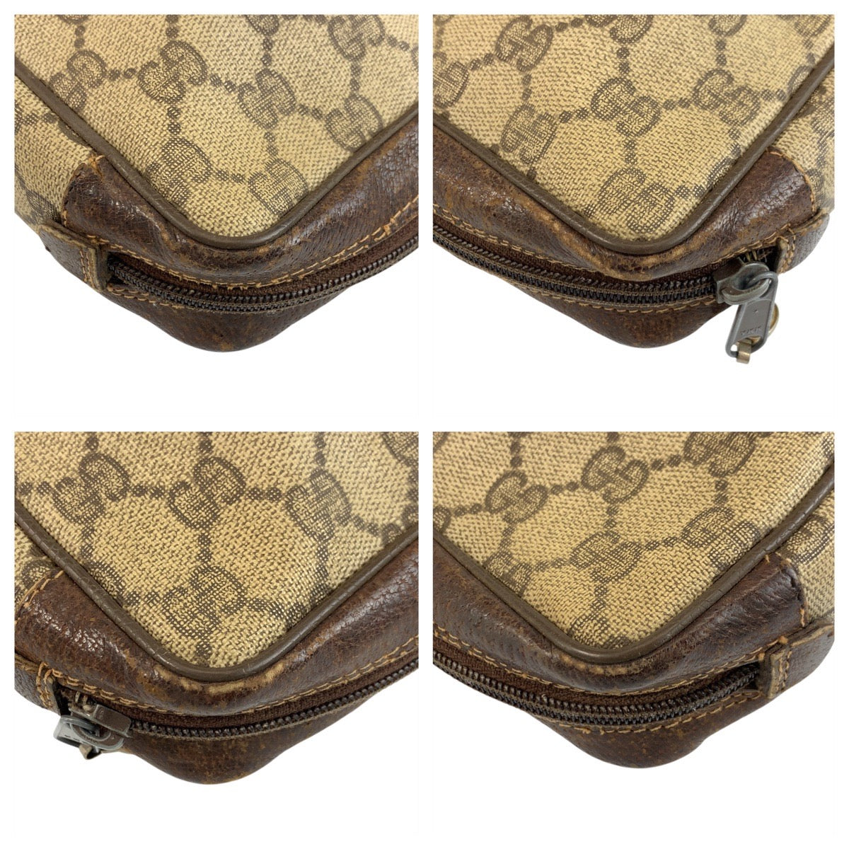 20117
GUCCI グッチ ヴィンテージ シェリーライン オールドグッチ ベージュ ブラウン ゴールド金具 GGスプリームキャンバス / レザー 98 69 014 3553 クラッチバッグ セカンドバッグ メンズ AB14