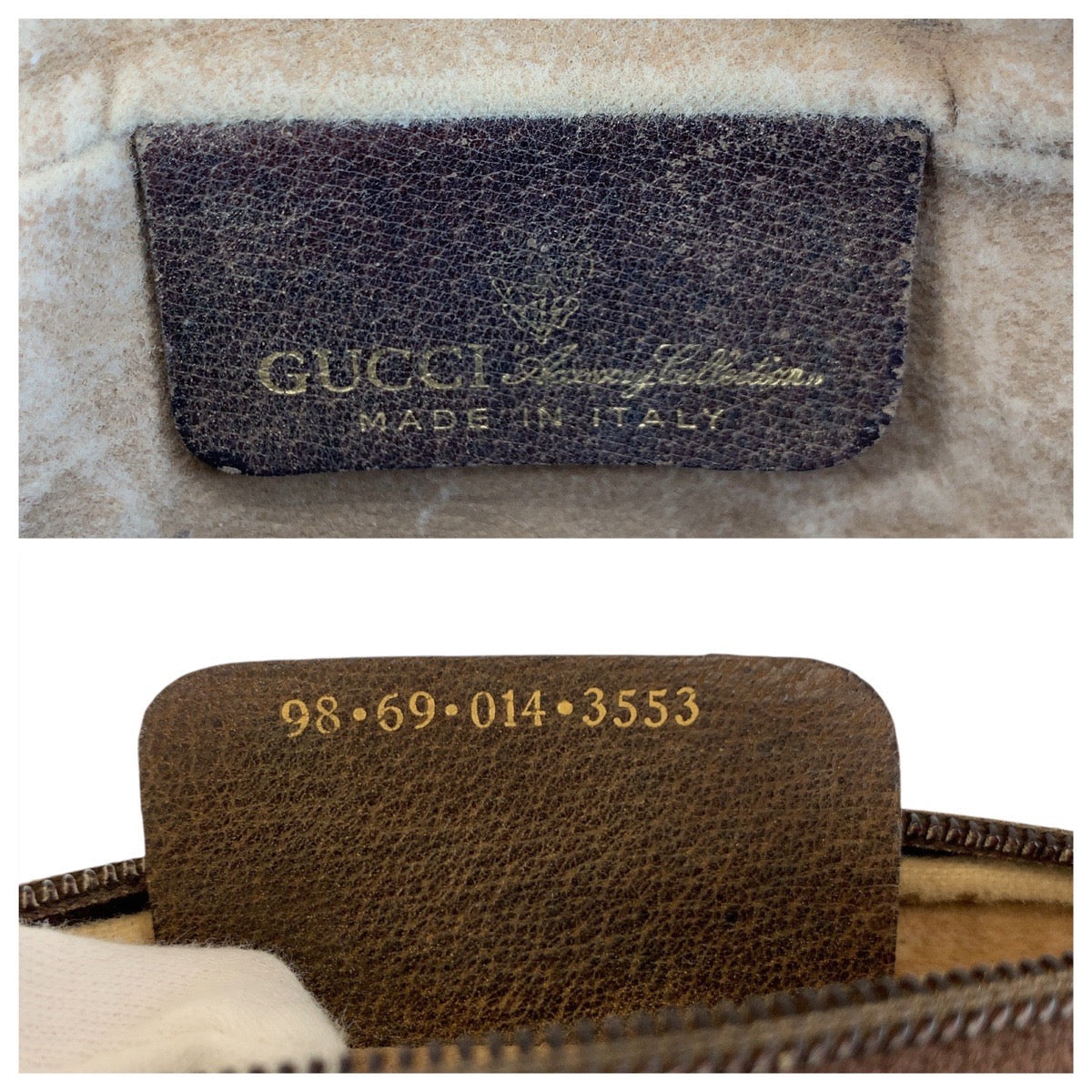20117
GUCCI グッチ ヴィンテージ シェリーライン オールドグッチ ベージュ ブラウン ゴールド金具 GGスプリームキャンバス / レザー 98 69 014 3553 クラッチバッグ セカンドバッグ メンズ AB14