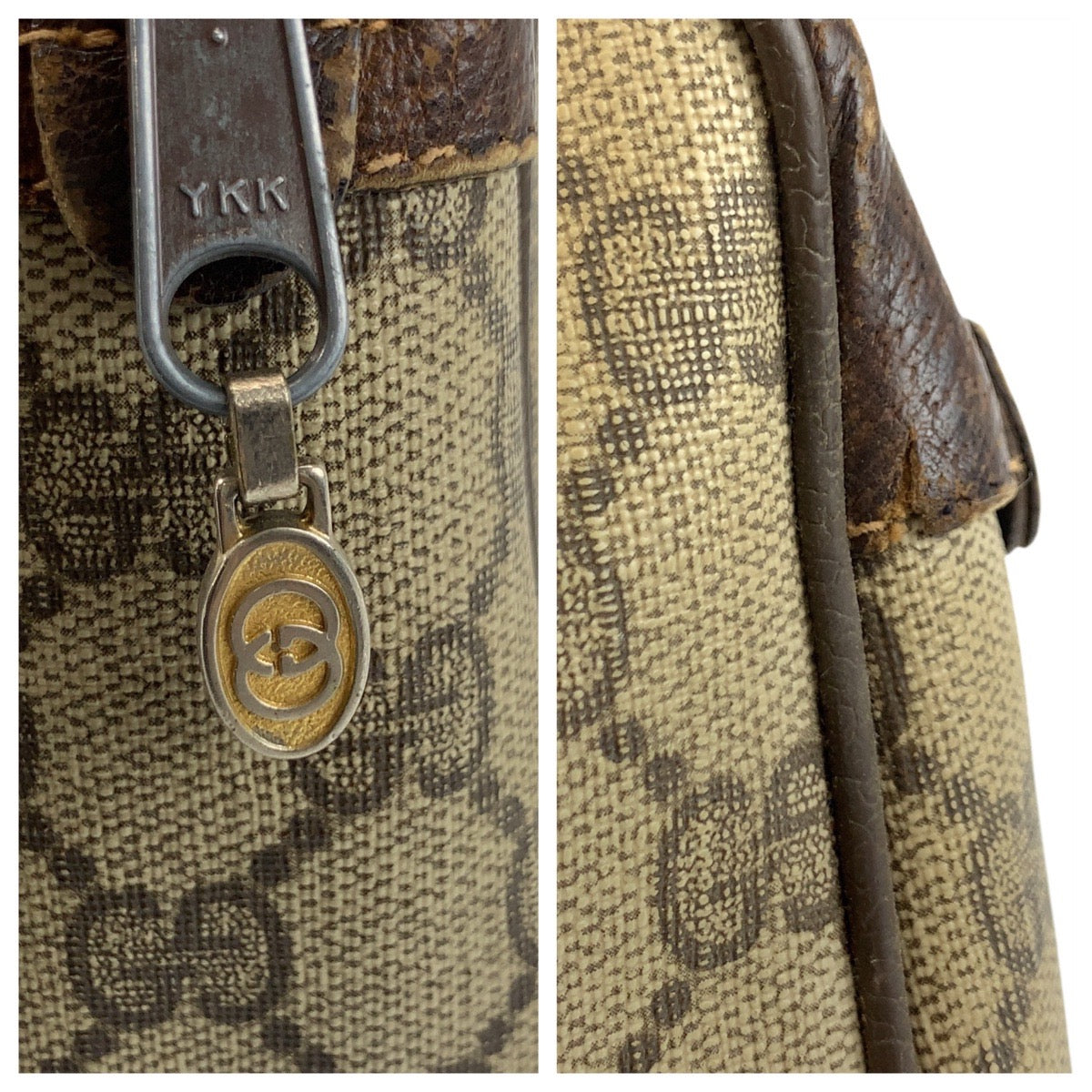 20117
GUCCI グッチ ヴィンテージ シェリーライン オールドグッチ ベージュ ブラウン ゴールド金具 GGスプリームキャンバス / レザー 98 69 014 3553 クラッチバッグ セカンドバッグ メンズ AB14
