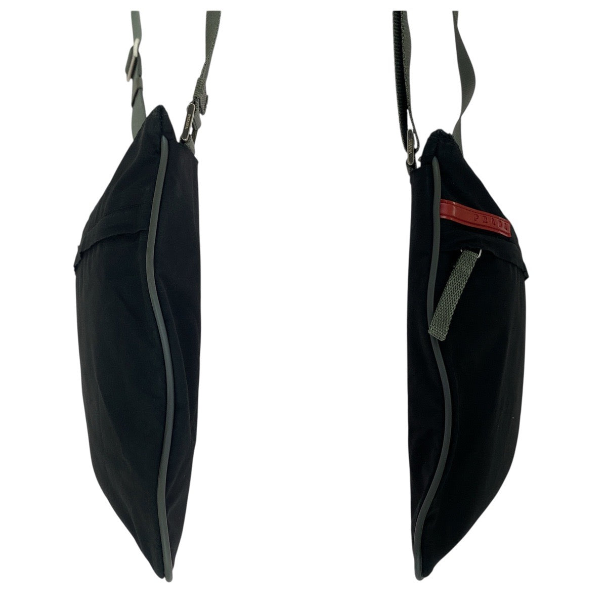 20118
PRADA SPORTS プラダスポーツ ブラック 黒 シルバー金具 ナイロン ショルダーバッグ ポシェット レディース ABP35