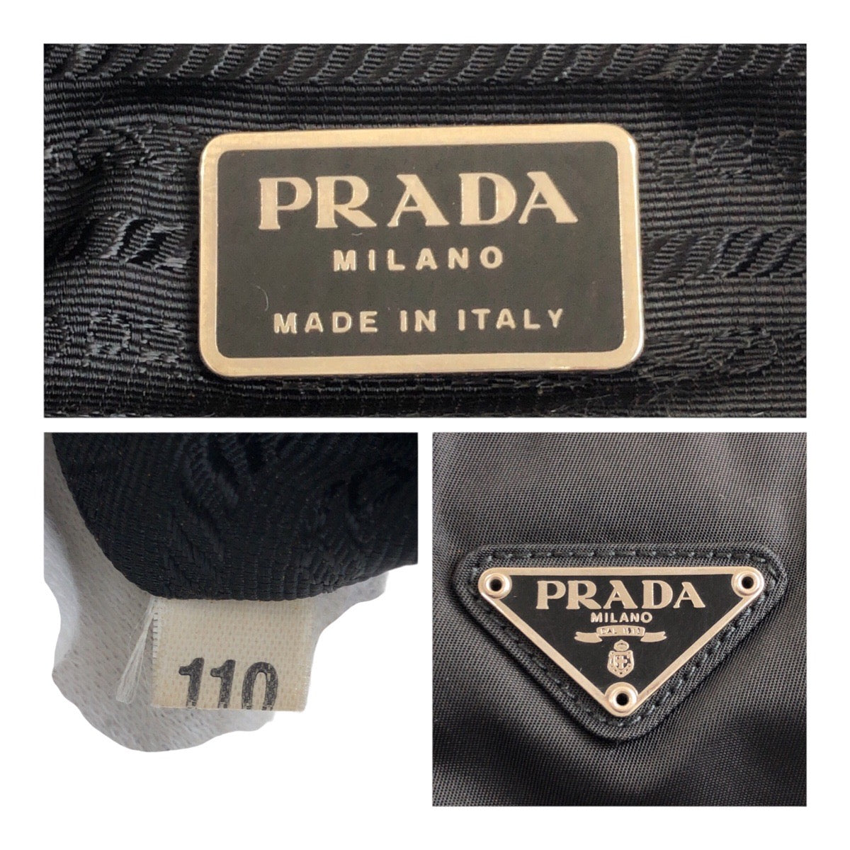 20119
PRADA プラダ テスート 三角ロゴプレート ブラック 黒 シルバー金具 ナイロン トートバッグ ショルダーバッグ レディース AB28