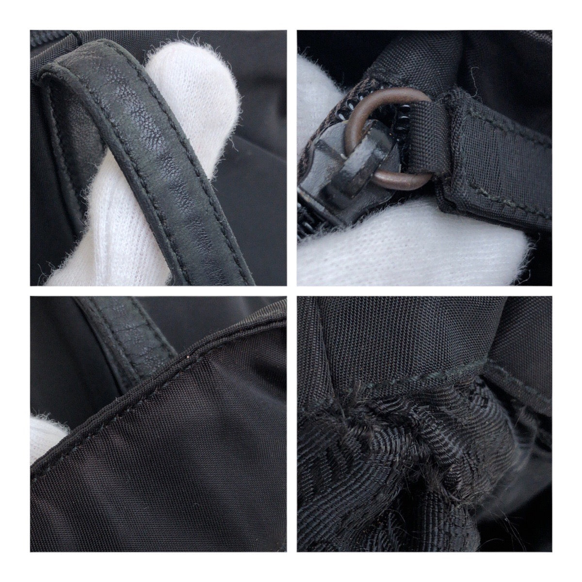 20119
PRADA プラダ テスート 三角ロゴプレート ブラック 黒 シルバー金具 ナイロン トートバッグ ショルダーバッグ レディース AB28