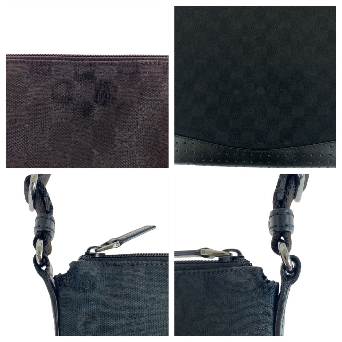 20124
GUCCI グッチ ブラック 黒 シルバー金具 GGキャンバス / レザー 145857 ショルダーバッグ メッセンジャーバッグ レディース AB21