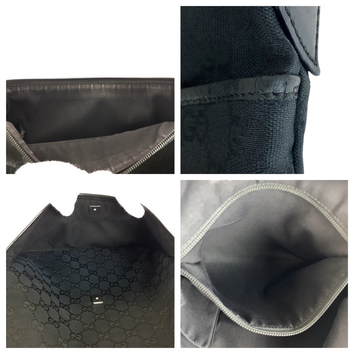 20124
GUCCI グッチ ブラック 黒 シルバー金具 GGキャンバス / レザー 145857 ショルダーバッグ メッセンジャーバッグ レディース AB21