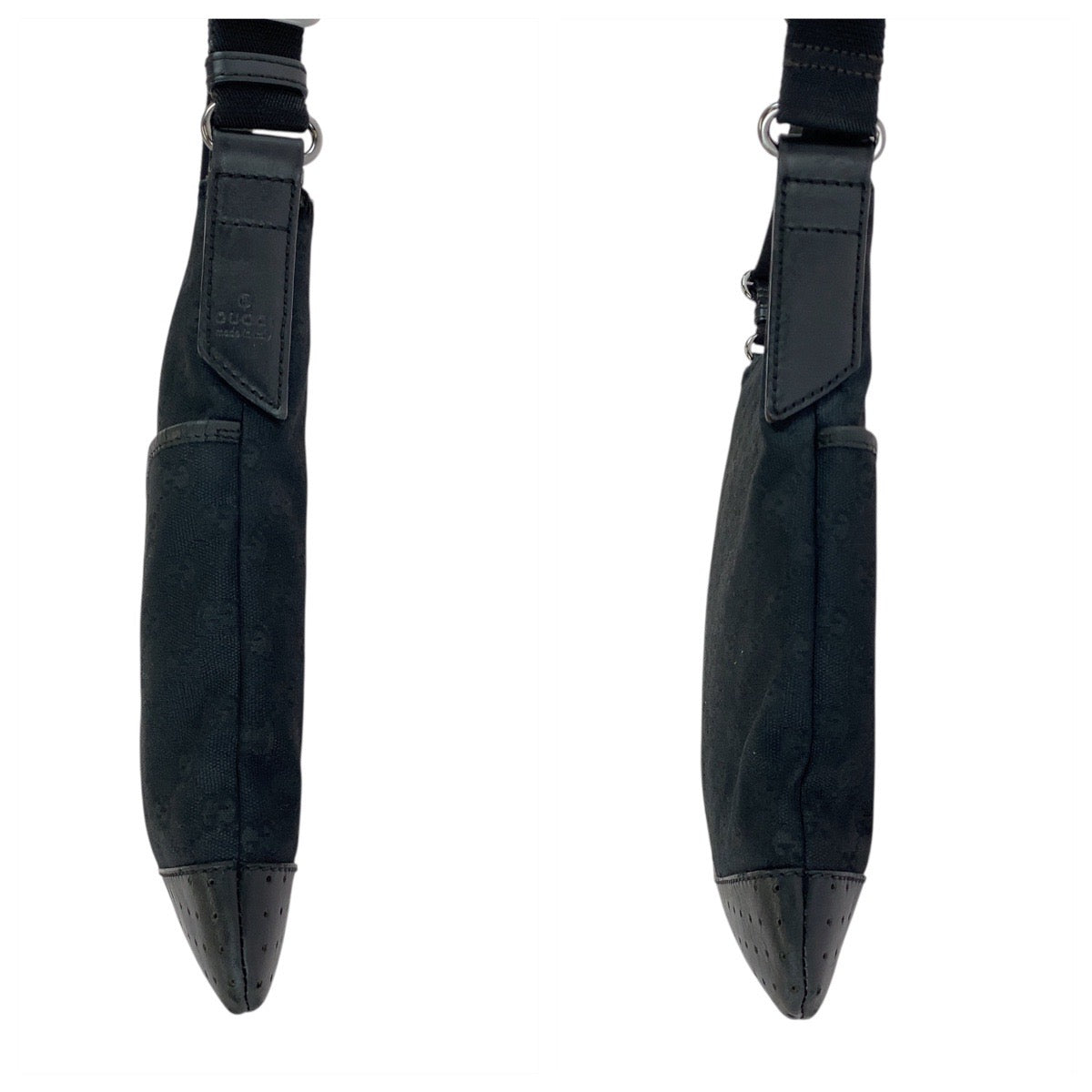 20124
GUCCI グッチ ブラック 黒 シルバー金具 GGキャンバス / レザー 145857 ショルダーバッグ メッセンジャーバッグ レディース AB21