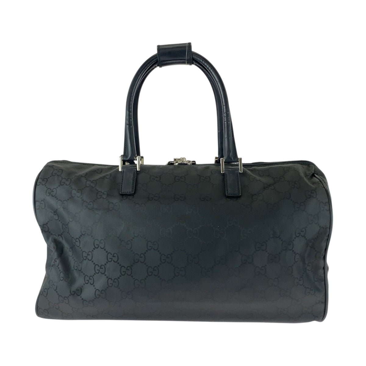 20126
GUCCI グッチ GG柄 ブラック 黒 シルバー金具 ナイロン 012 0383 ボストンバッグ 男女兼用 レディース ABP42