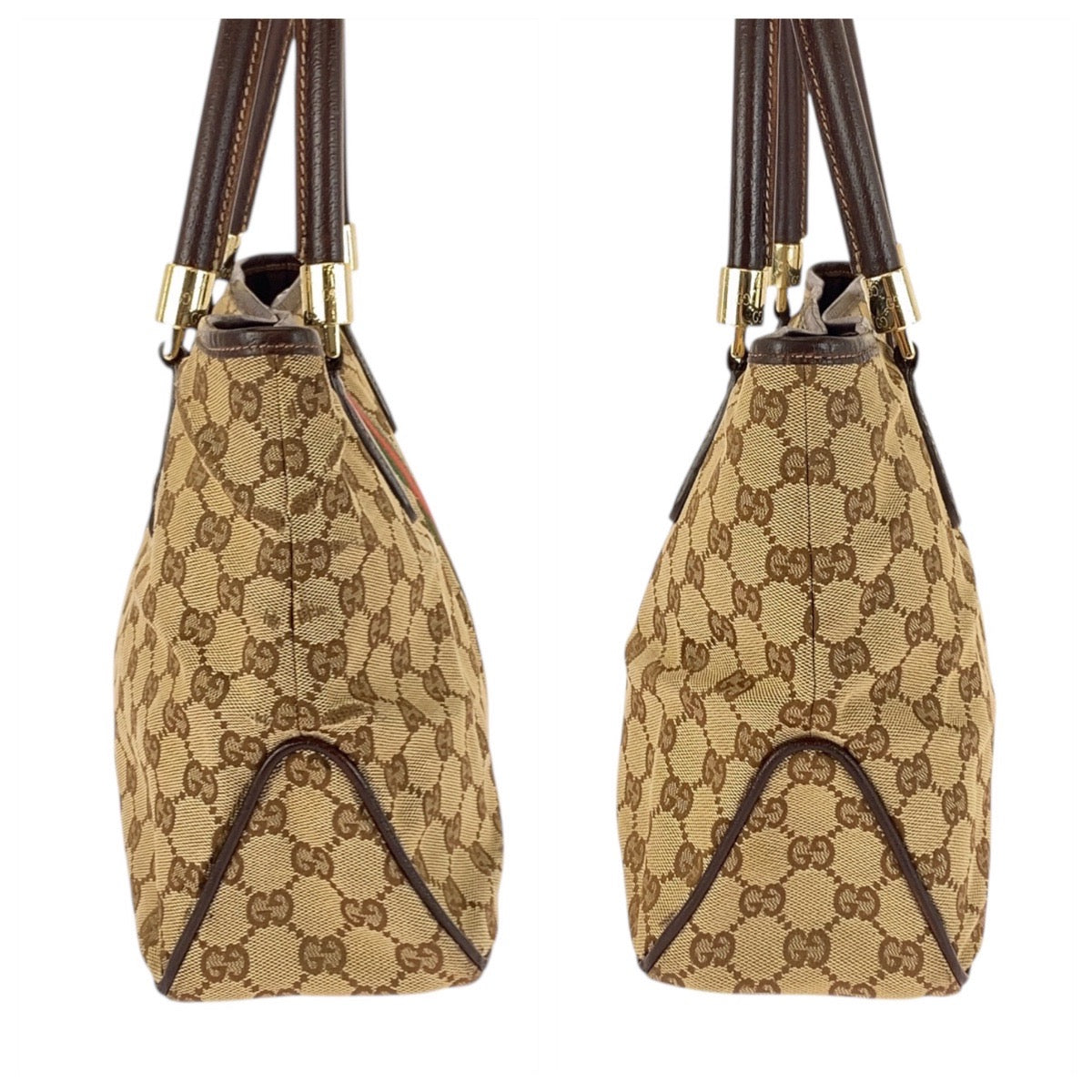 20128
GUCCI グッチ シェリーライン ベージュ アイボリー ブラウン GGキャンバス / レザー 161717 トートバッグ ショルダーバッグ レディース AB24