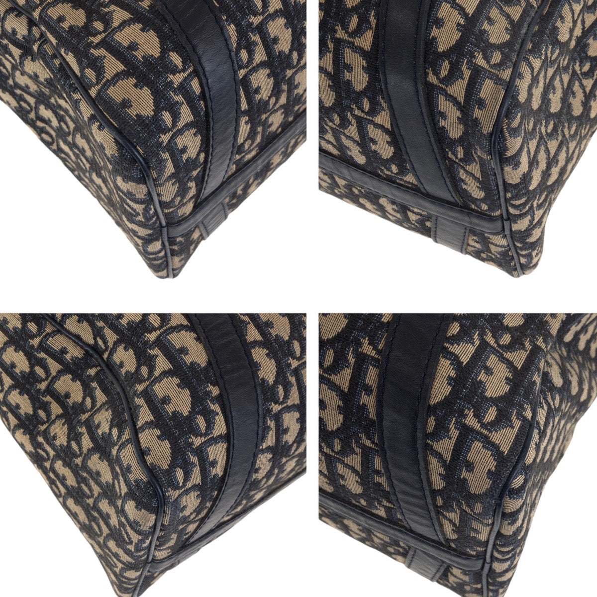 20131
Dior ディオール ヴィンテージ トロッター ネイビー ベージュ シルバー金具 キャンバス / レザー ハンドバッグ ボストンバッグ レディース AB36