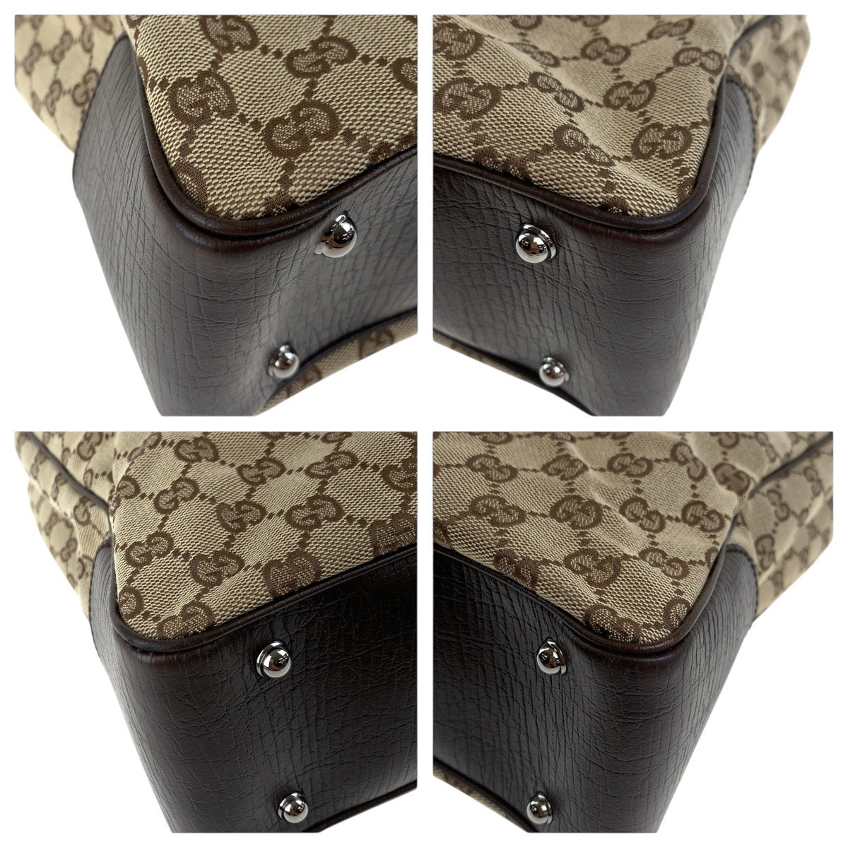 20136
GUCCI グッチ バンブー ベージュ ブラウン シルバー金具 GGキャンバス 112530 トートバッグ ハンドバッグ レディース ABP36