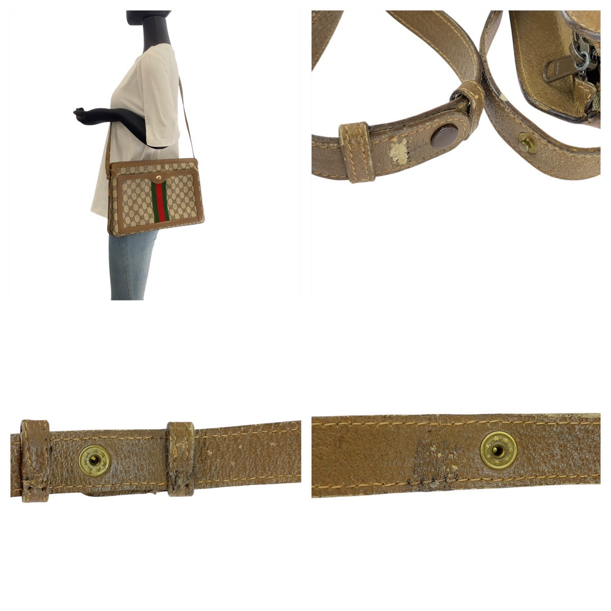 20138
GUCCI グッチ ヴィンテージ オールドグッチ シェリーライン ブラウン ベージュ ゴールド金具 GGスプリームキャンバス / レザー 14 02 013 ハンドバッグ ショルダーバッグ 2WAY レディース AB28
