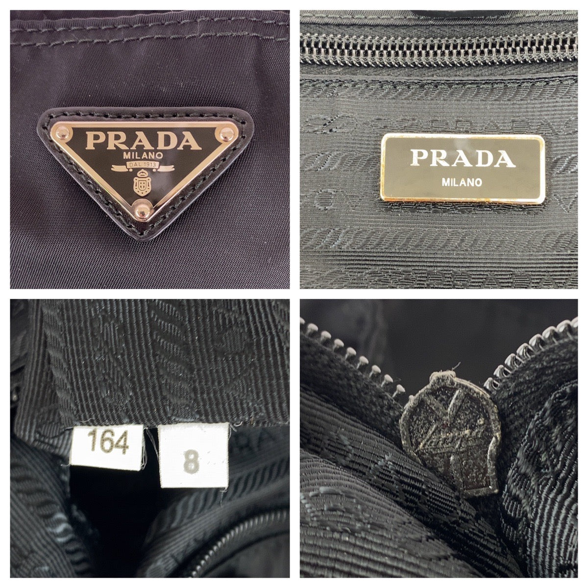 20141
PRADA プラダ テスート 三角ロゴプレート ブラック 黒 シルバー金具 ナイロン / レザー トートバッグ ショルダーバッグ レディース ABP37