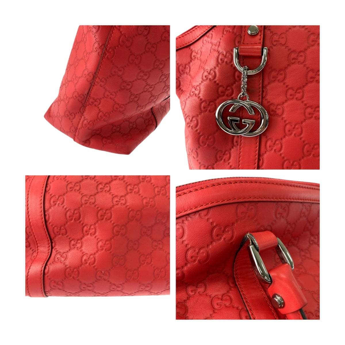20142
GUCCI グッチ グッチシマ レッド シルバー金具 レザー 339551 ハンドバッグ ショルダーバッグ レディース ABP51