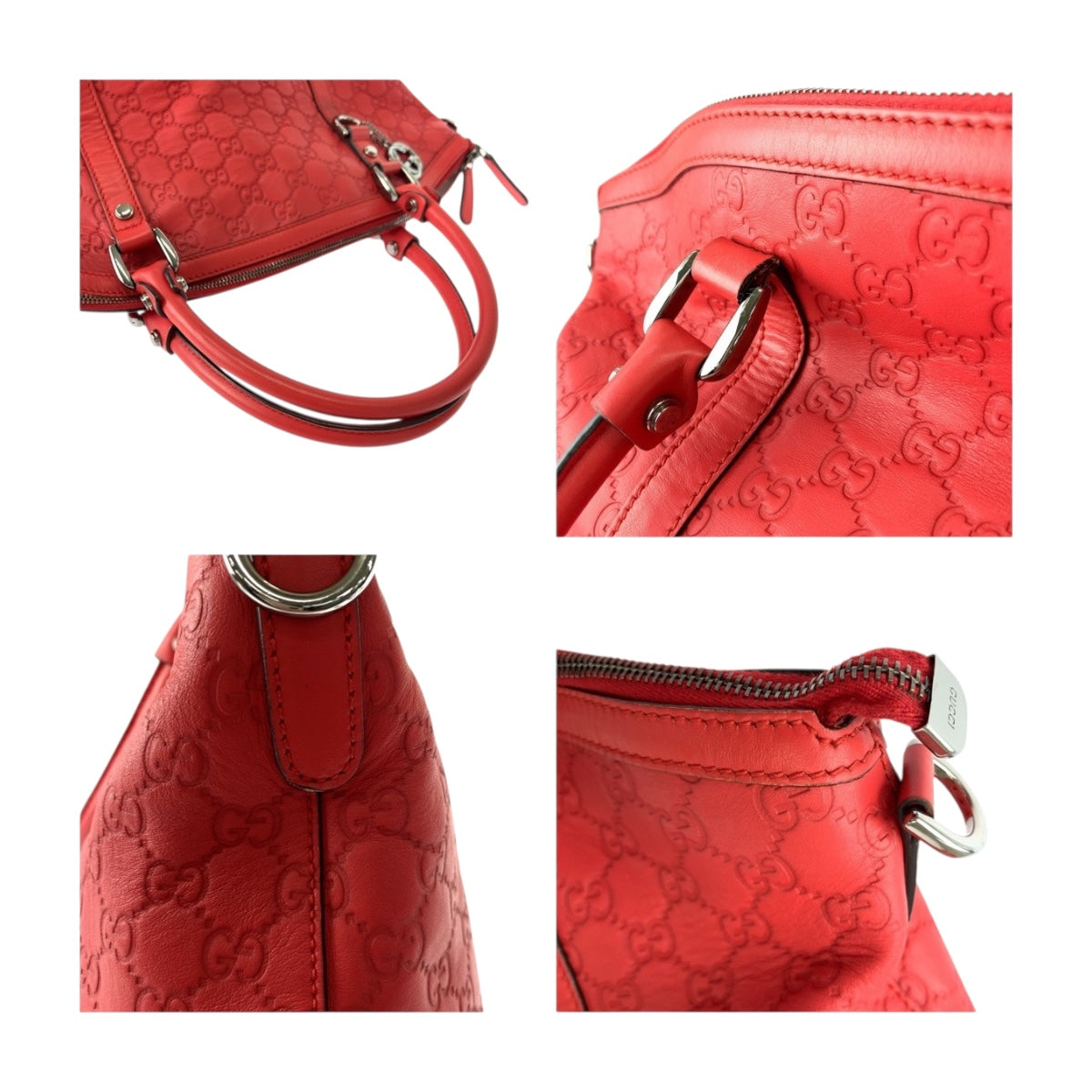 20142
GUCCI グッチ グッチシマ レッド シルバー金具 レザー 339551 ハンドバッグ ショルダーバッグ レディース ABP51